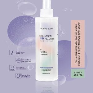 Leta Kozmetik Native base keratin ve collagen içerikli sıvı saç kremi