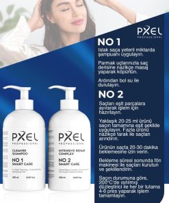 PXEL Professional Smart Care Duo, saçlarınıza profesyonel bakım sunan özel bir 2’li settir. Cleanse Shampoo ile saç derinizi derinlemesine arındırırken, Intensive Repair Complex ile yıpranmış saç tellerinizi onarır, güçlendirir ve ipeksi bir yumuşaklık kazandırır.
