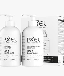 PXEL Professional Smart Care Duo, saçlarınıza profesyonel bakım sunan özel bir 2’li settir. Cleanse Shampoo ile saç derinizi derinlemesine arındırırken, Intensive Repair Complex ile yıpranmış saç tellerinizi onarır, güçlendirir ve ipeksi bir yumuşaklık kazandırır.