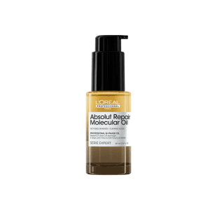 L’Oréal Professionnel Absolut Repair Molecular Oil, yıpranmış ve işlem görmüş saçlar için özel olarak geliştirilmiş moleküler onarıcı bakım yağıdır.