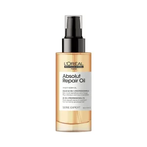 L’Oréal Serie Expert Absolut Repair 10 In 1 Saç Bakım Yağı 90 ML, yıpranmış saçlar için geliştirilmiş çok amaçlı formülü ile saçları beslemeye, onarmaya ve doğal parlaklık kazandırmaya yardımcı olur. Hafif yapısı sayesinde saçta yağlı his bırakmaz ve kolay tarama sağlar.