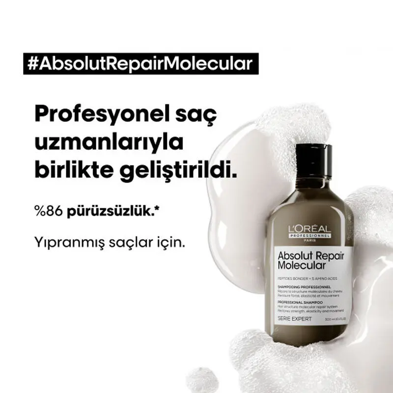 L’oréal Professionnel Absolut Repair Molecular Şampuan 300 Ml – Yıpranmış Saçlar İçin Onarıcı Ve Güçlendirici Temizlik 7 molecular-yipranmis-saclar-icin-sampuan-300-ml