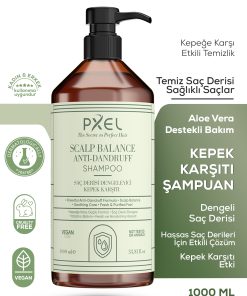 PXEL Scalp Balance Anti-Dandruff Shampoo, kepek oluşumuna karşı etkili bakım sağlamak ve saç derisinin doğal dengesini korumak için özel olarak formüle edilmiştir. Piroctone Olamine içeren formülü sayesinde kepeğe neden olan faktörlerin azaltılmasına yardımcı olurken, saç derisini nazikçe temizler ve ferahlatır.