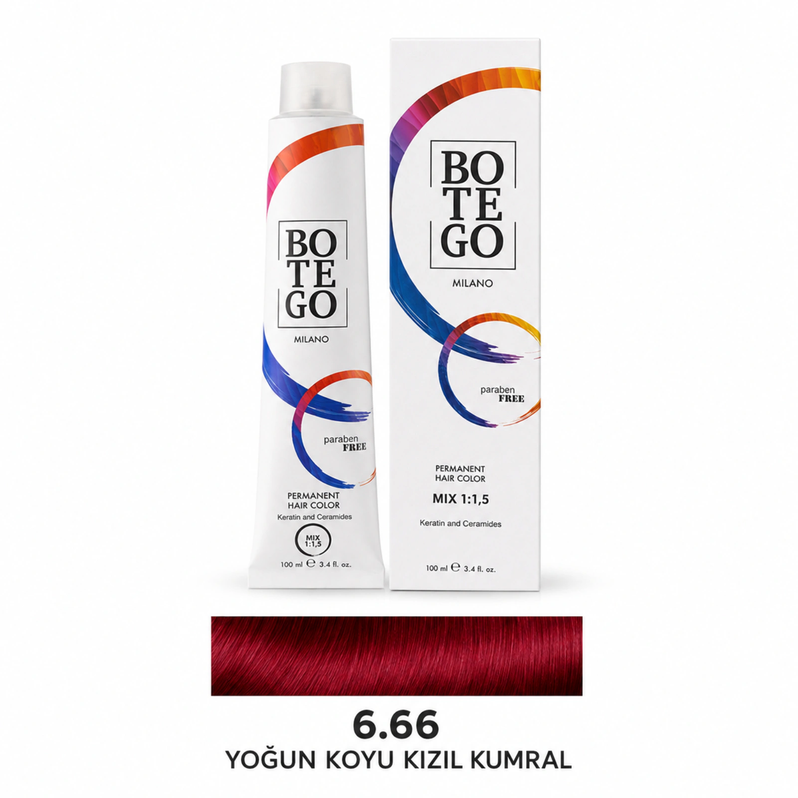 Botego Milano 6.66 Yoğun Koyu Kızıl Kumral Saç Boyası 100 Ml 4 Botego Milano 6.66 Yoğun Koyu Kızıl Kumral Saç Boyası 100 ml - Görsel 2