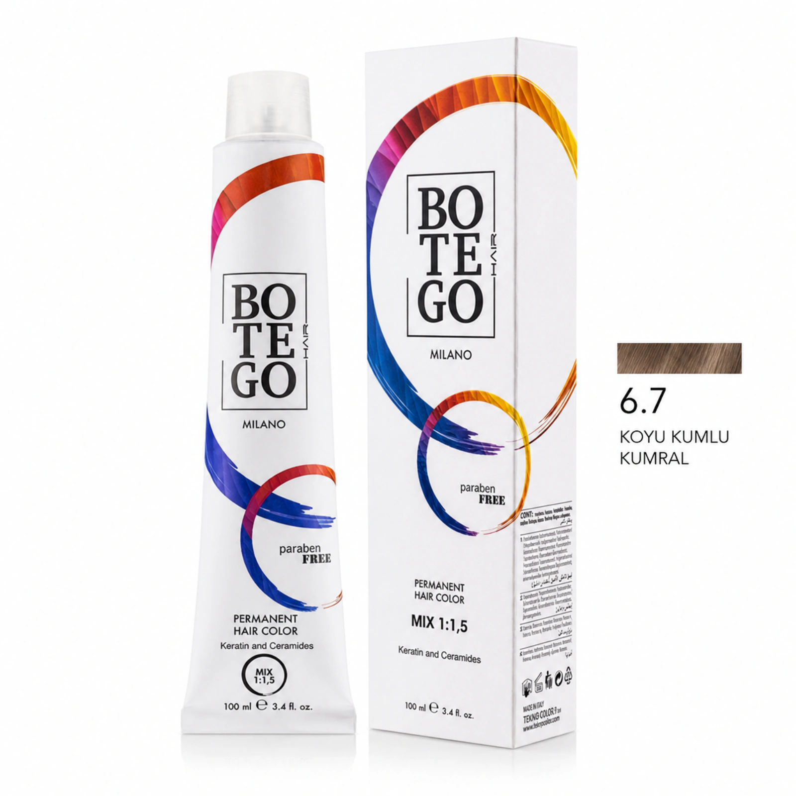 Botego Milano 6.7 Koyu Kumlu Kumral Saç Boyası 100 Ml 4 Botego Milano 6.7 Koyu Kumlu Kumral Saç Boyası 100 ml - Görsel 2