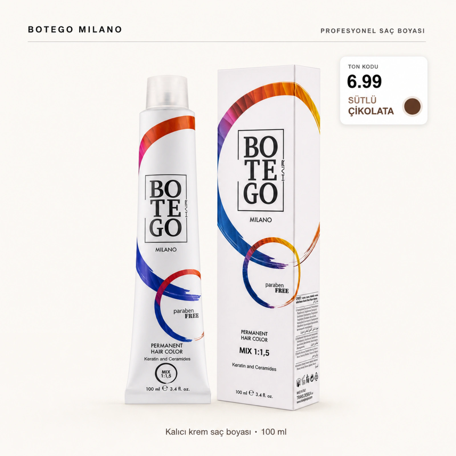 Botego Milano 6.99 Sütlü Çikolata Saç Boyası 100 Ml 4 Botego Milano 6.99 Sütlü Çikolata Saç Boyası 100 ml - Görsel 2