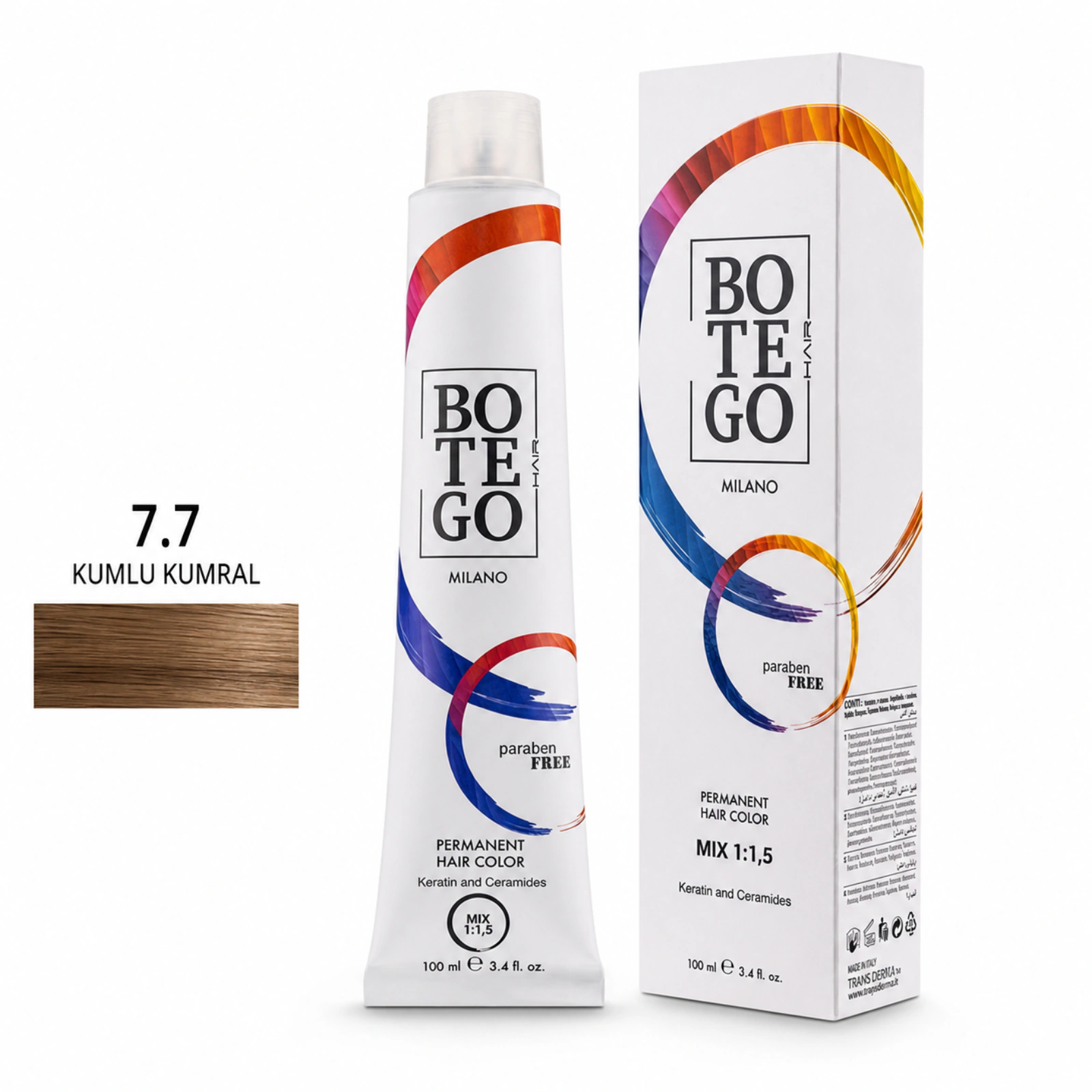 Botego Milano 7.7 Kumlu Kumral Saç Boyası 100 Ml 4 Botego Milano 7.7 Kumlu Kumral Saç Boyası 100 ml - Görsel 2