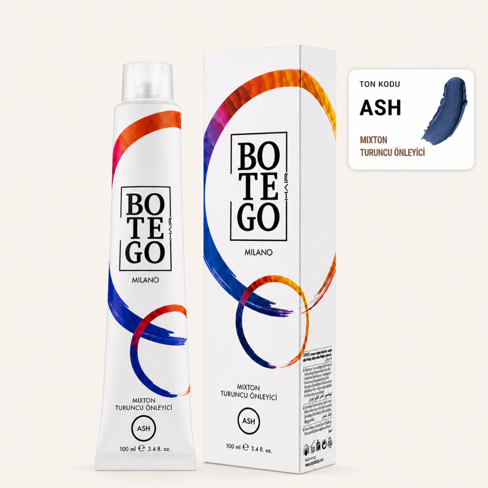 Botego Milano Ash Mixton Turuncu Önleyici Saç Boyası 100 Ml 4 Botego Milano ASH Mixton Turuncu Önleyici Saç Boyası 100 ml - Görsel 2