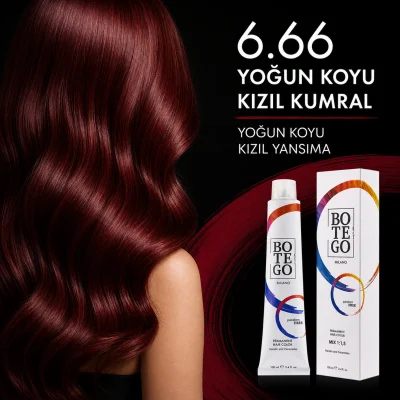 Botego Milano Kestane Saç Rengi Kaç Numara? 24 Botego Milano 6.66 Yoğun Koyu Kızıl ile boyanmış saç sonucu