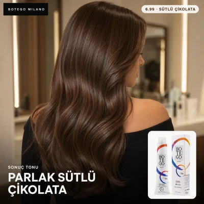 Botego Milano Kestane Saç Rengi Kaç Numara? 17 Botego Milano 6.99 Sütlü Çikolata ile boyanmış saç sonucu
