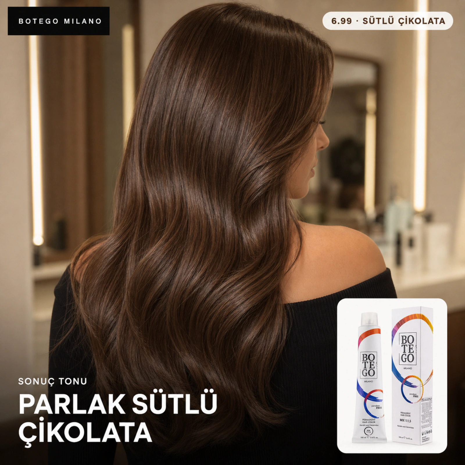 Botego Milano 6.99 Sütlü Çikolata Saç Boyası 100 Ml 5 Botego Milano 6.99 Sütlü Çikolata Saç Boyası 100 ml - Görsel 3