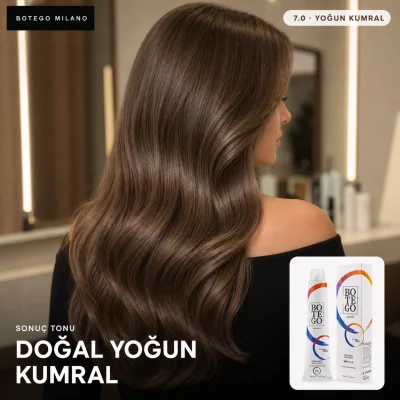 Botego Milano Kestane Saç Rengi Kaç Numara? 8 Botego Milano 7.0 Yoğun Kumral ile boyanmış saç sonucu