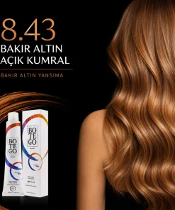 Botego Milano 8.43 Bakır Altın Açık Kumral Saç Boyası 100 Ml 8 Botego Milano 8.43 Bakır Altın Açık Kumral Saç Boyası 100 ml - Görsel 3
