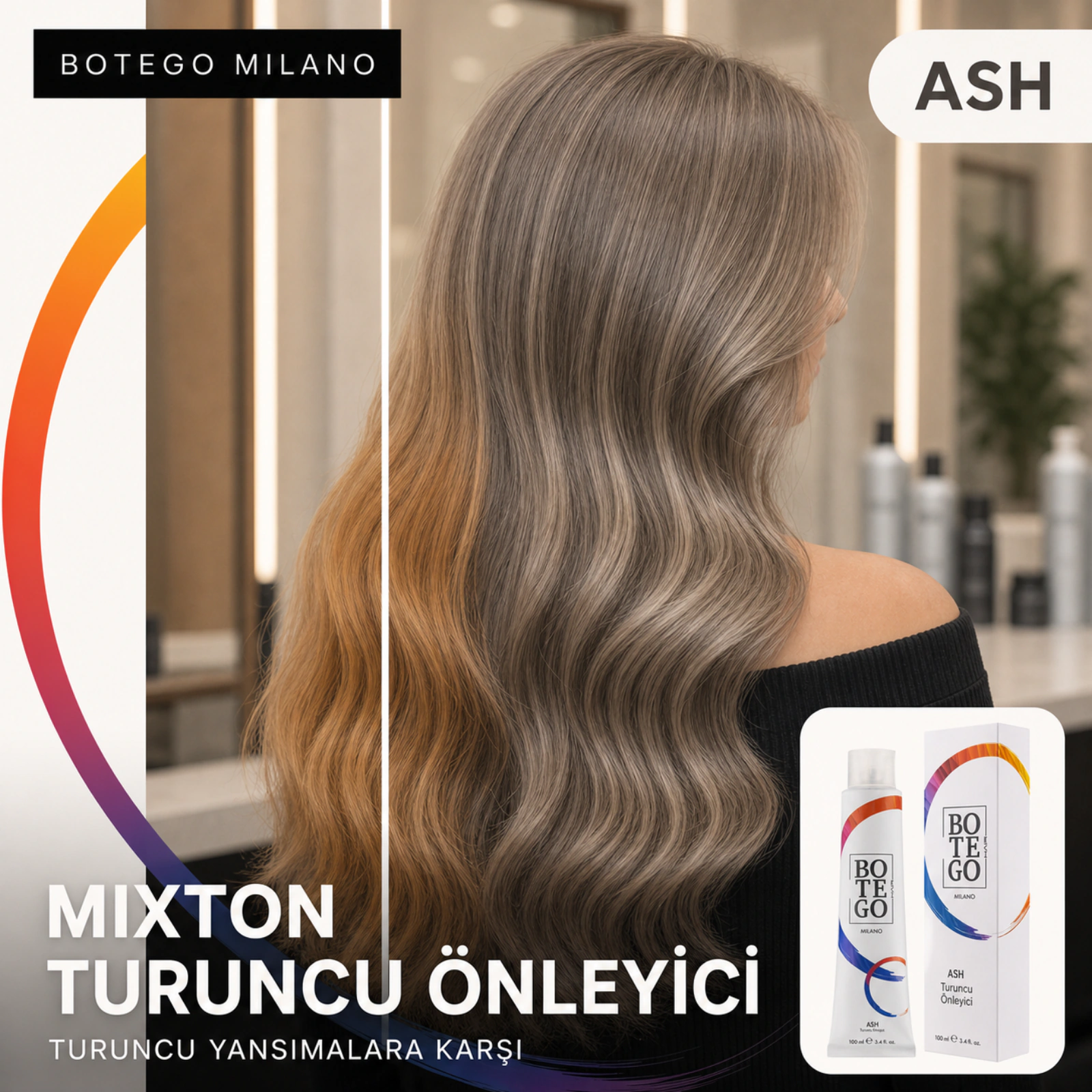 Botego Milano Ash Mixton Turuncu Önleyici Saç Boyası 100 Ml 5 Botego Milano ASH Mixton Turuncu Önleyici Saç Boyası 100 ml - Görsel 3