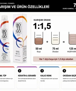 Botego Milano 7.3 Dore Kumral Saç Boyası 100 ml - Görsel 4