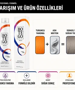 Botego Milano Ash Mixton Turuncu Önleyici Saç Boyası 100 Ml 9 Botego Milano ASH Mixton Turuncu Önleyici Saç Boyası 100 ml - Görsel 4