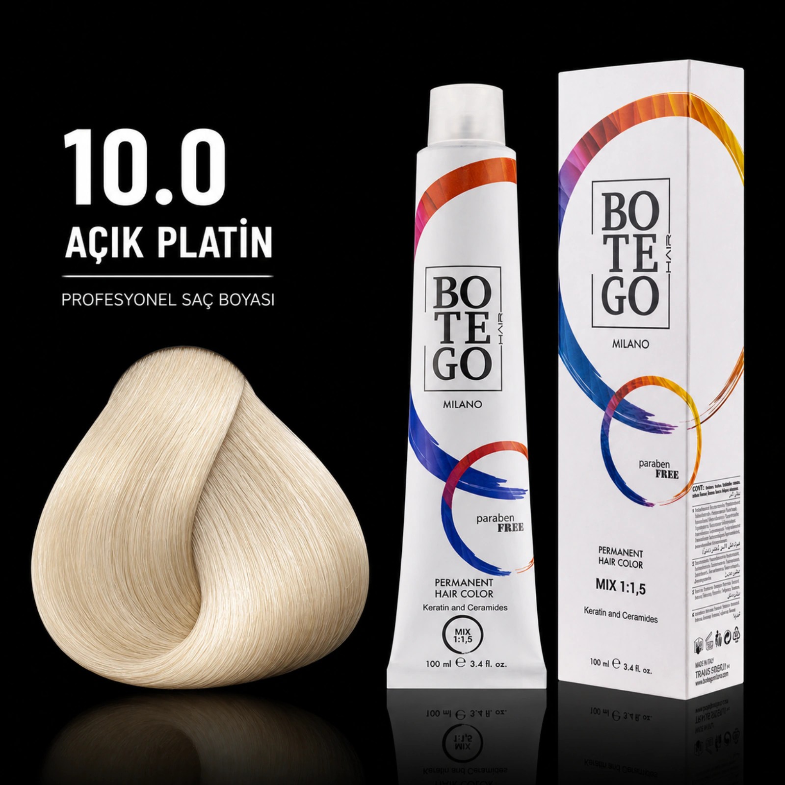 Botego Milano 10.0 Açık Platin Saç Boyası 100 Ml 3 Botego Milano 10.0 Açık Platin Saç Boyası 100 ml