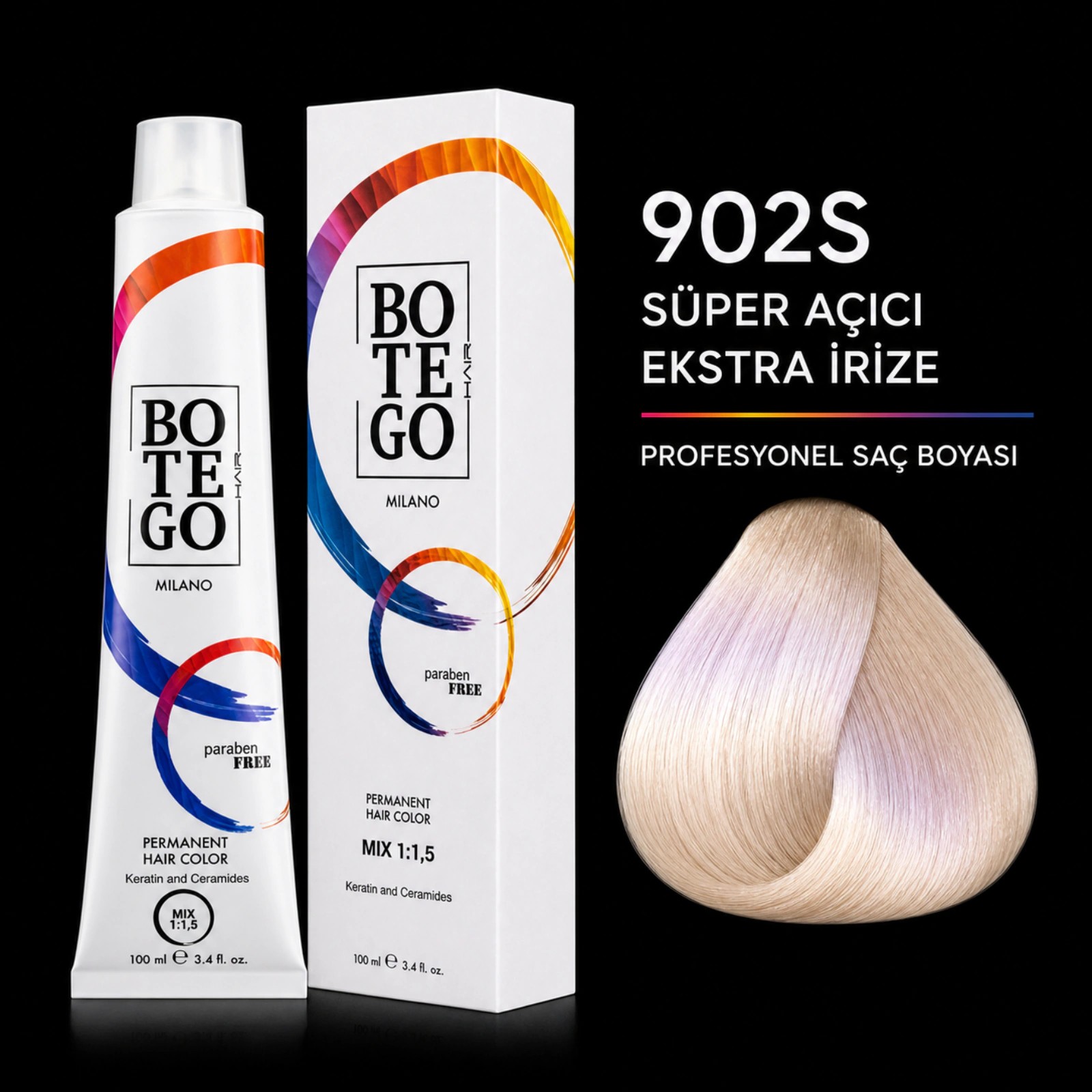 Botego Milano 902S Süper Açıcı Ekstra İrize Saç Boyası 100 Ml 3 Botego Milano 902S Süper Açıcı Ekstra İrize Saç Boyası 100 ml